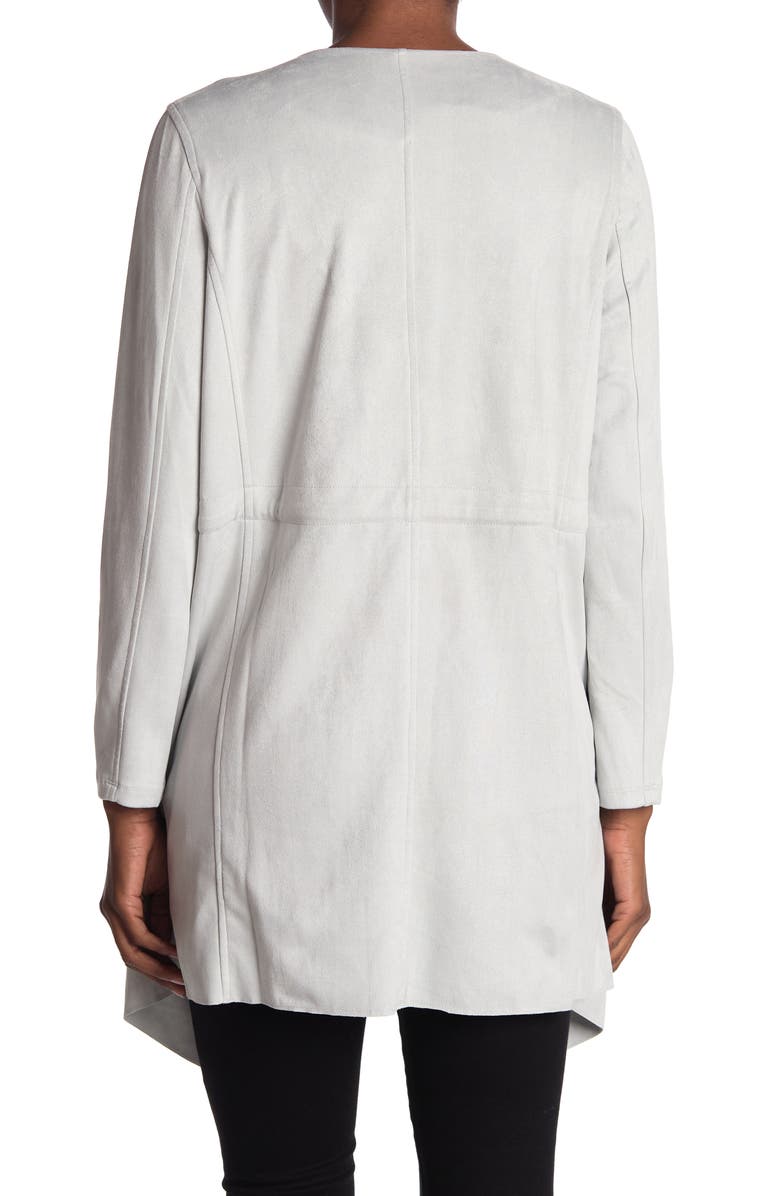 PAPILLON Faux Suede Draped Front Jacket, Alternate, color, 