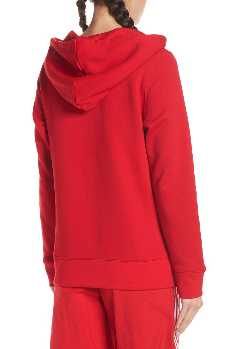 Trefoil Hoodie, Alternate, color, SCARLET