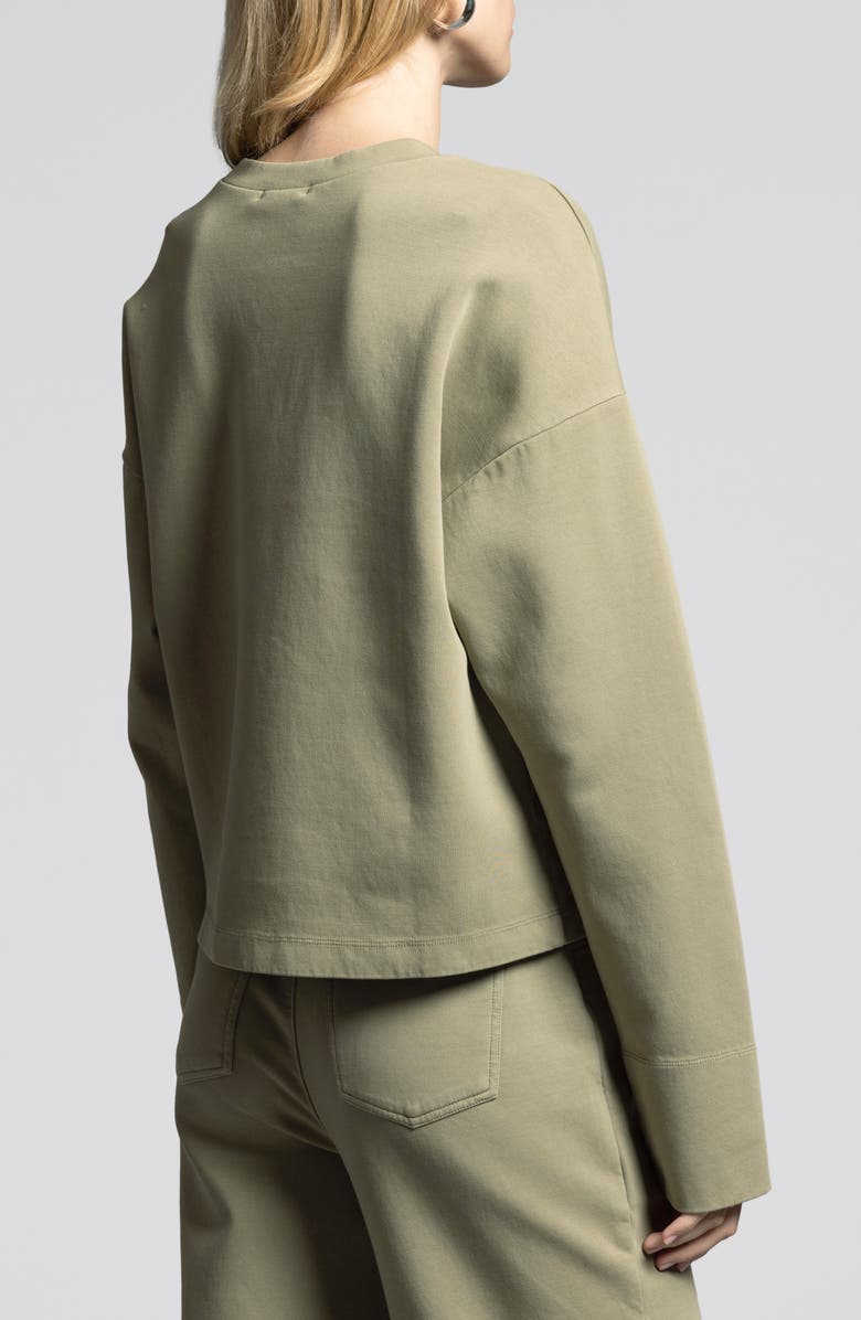 WEEKEND LOS ANGELES Genevieve Cotton Blend Crewneck Sweatshirt, Alternate, color, Bonsai