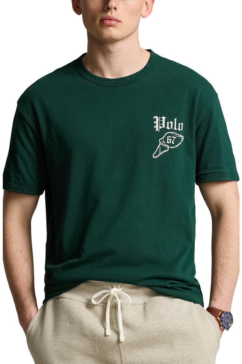 Wing Logo Graphic T-Shirt, Main, color, MOSS AGATE/ GOLD BUGLE