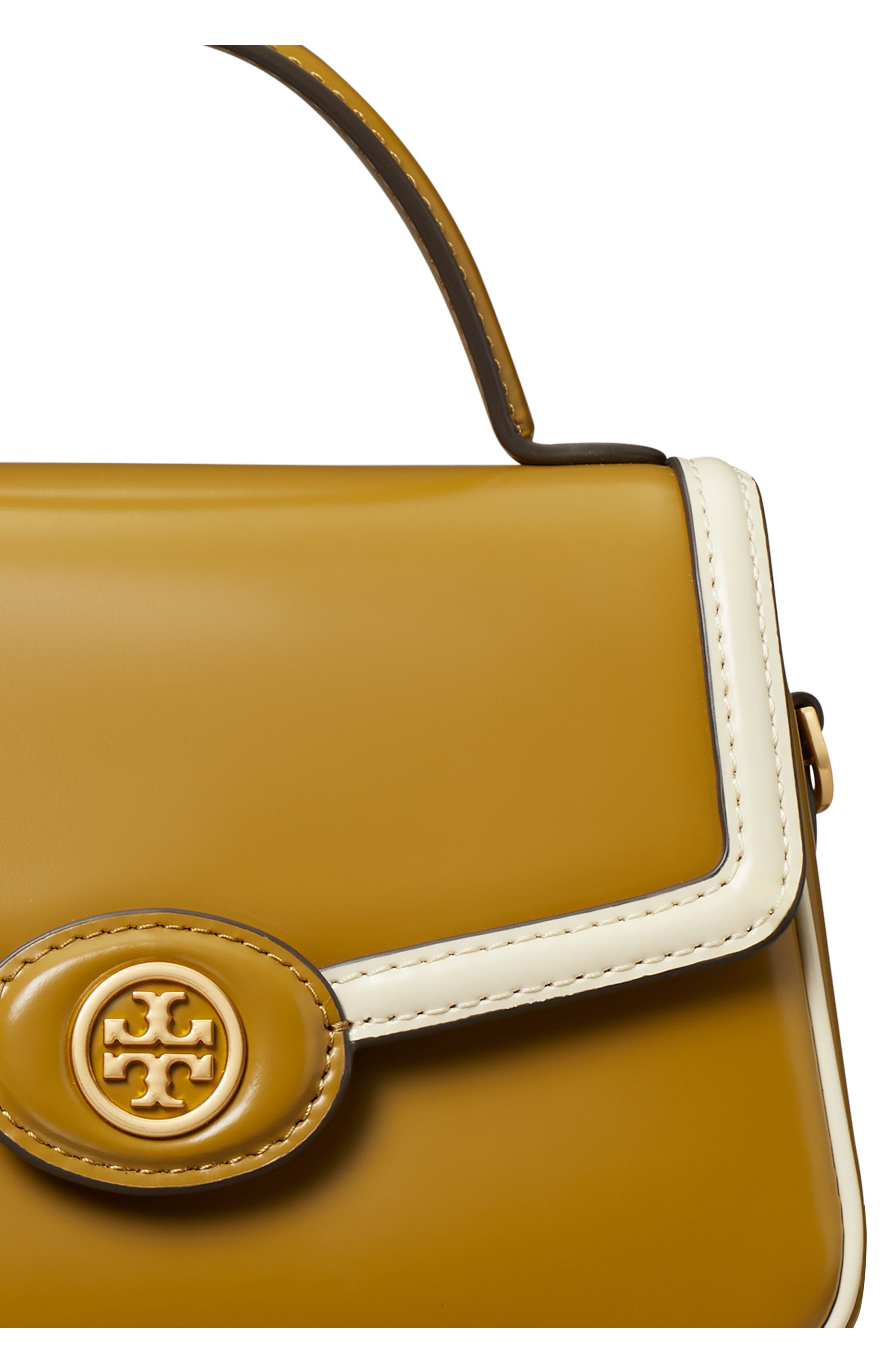 Tory Burch Robinson Colorblock Top Handle Leather Satchel, Alternate, color, 
