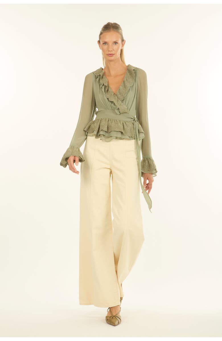 SECRET MISSION Poet Blouse, Main, color, Laurel Green