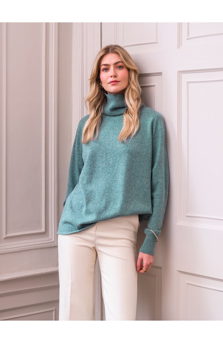 Celtic & Co. Geelong Wool Slouch Turtleneck Sweater, Alternate, color, 