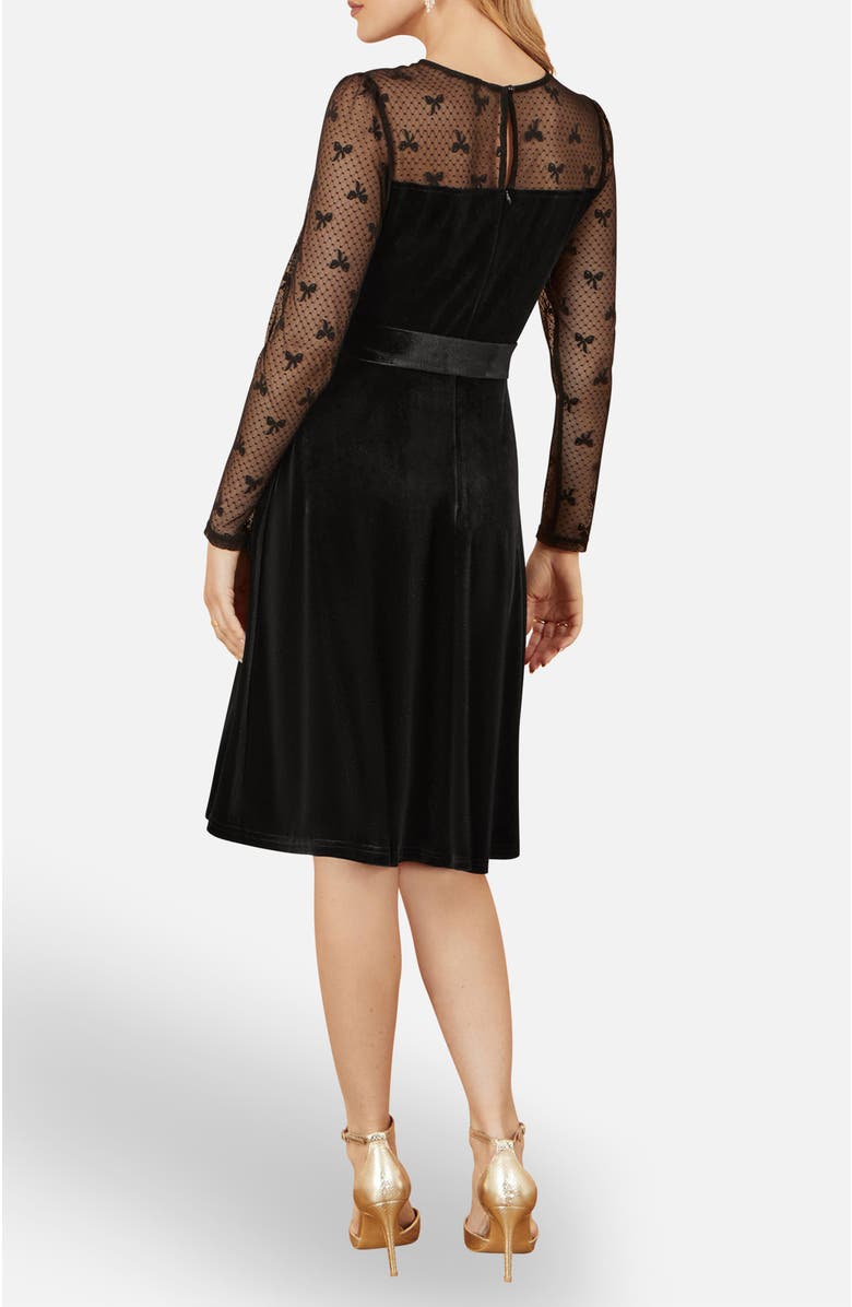 Yumi Velvet Skater Dress, Alternate, color, Black