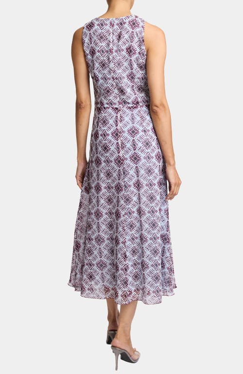 Santorelli Eden Midi Georgette Dress In Purple