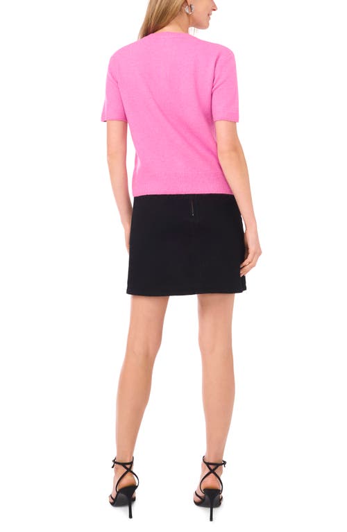 Vince Camuto Covered Button Cardigan In Pink