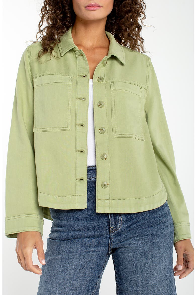 High/Low Denim Shacket, Main, color, LOTUS