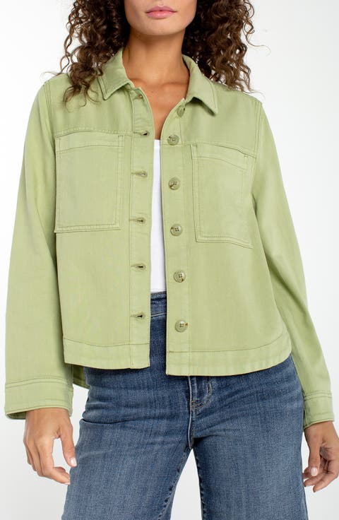 High/Low Denim Shacket (Regular & Petite)