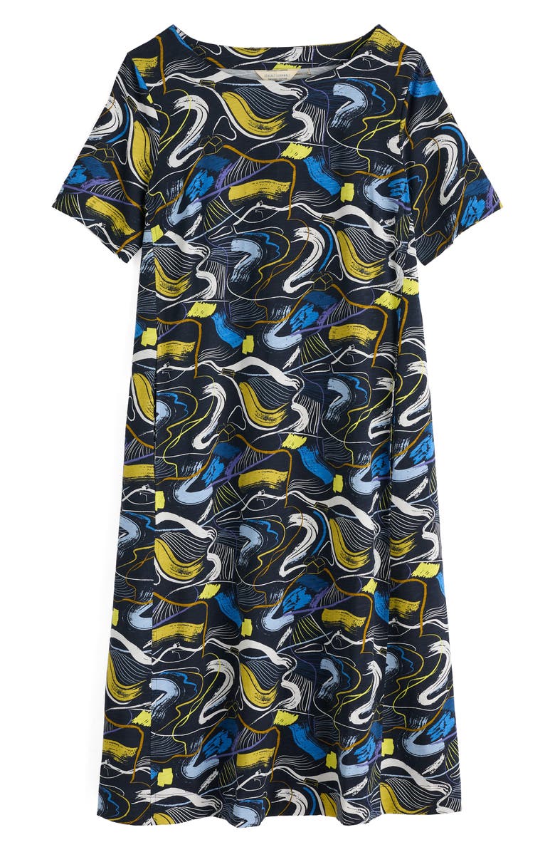 Seasalt Cornwall Pipers Short Sleeve Organic Cotton A-Line Dress, Alternate, color, Porthmeor Sketch Maritime