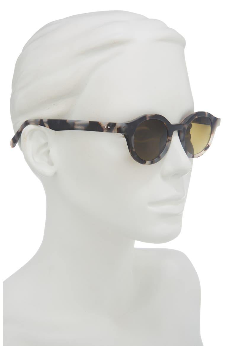 TV Party 41mm Polarized Round Sunglasses, Alternate, color, MATTE GREY TORT / BROWN