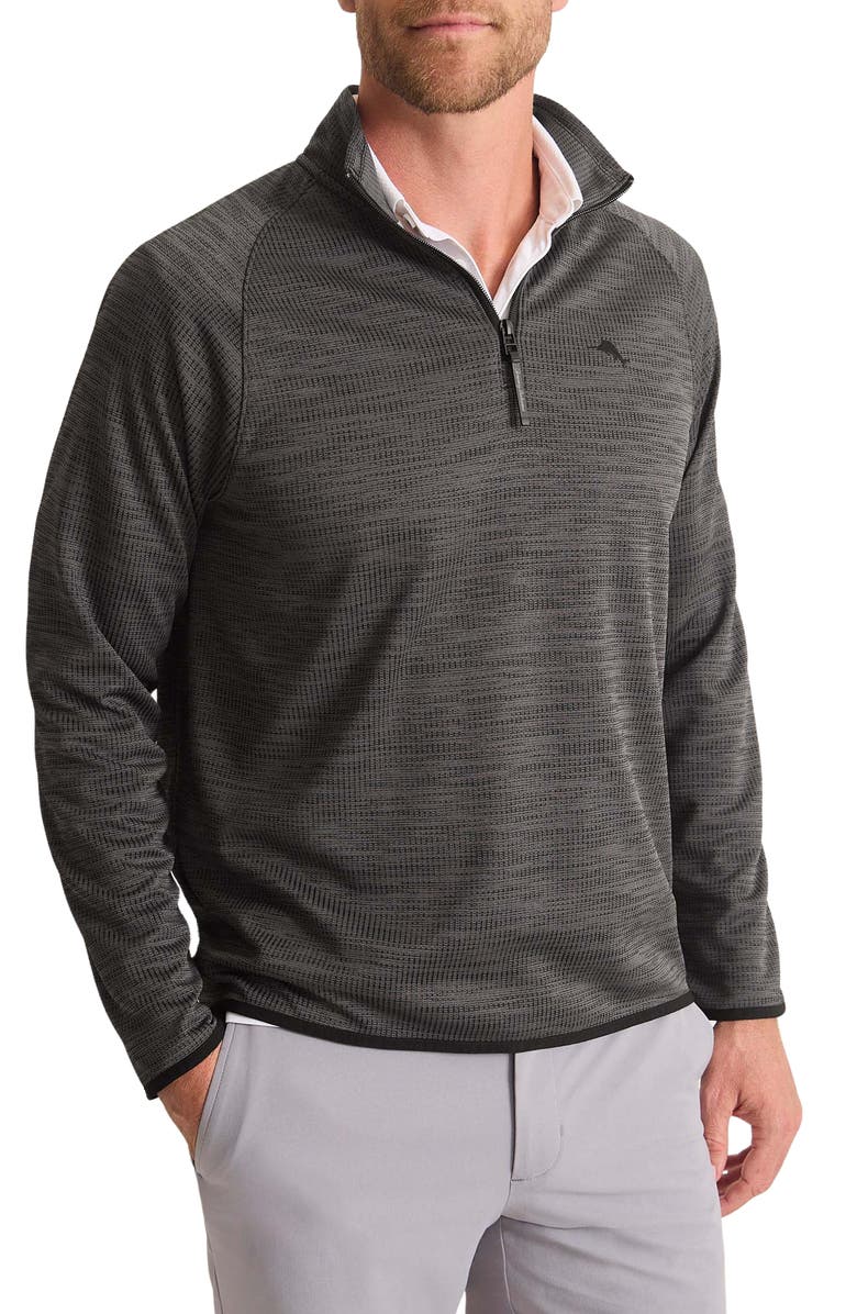 Tommy Bahama Palm Pro IslandZone<sup>®</sup> Performance Half Zip Pullover, Main, color, Black