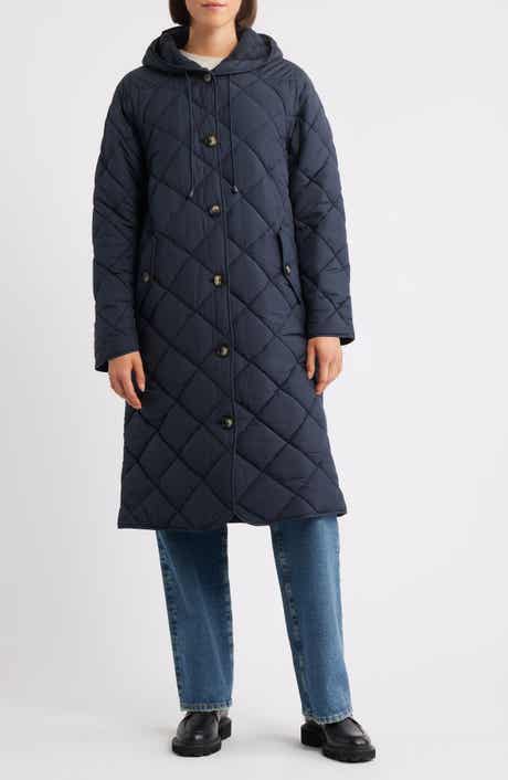 Bernardo Hooded Quilted Longline Jacket