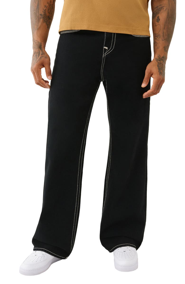 True Religion Vinny Super Flatlock Ultra Baggy Jeans, Main, color, 2Sb Black Rinse