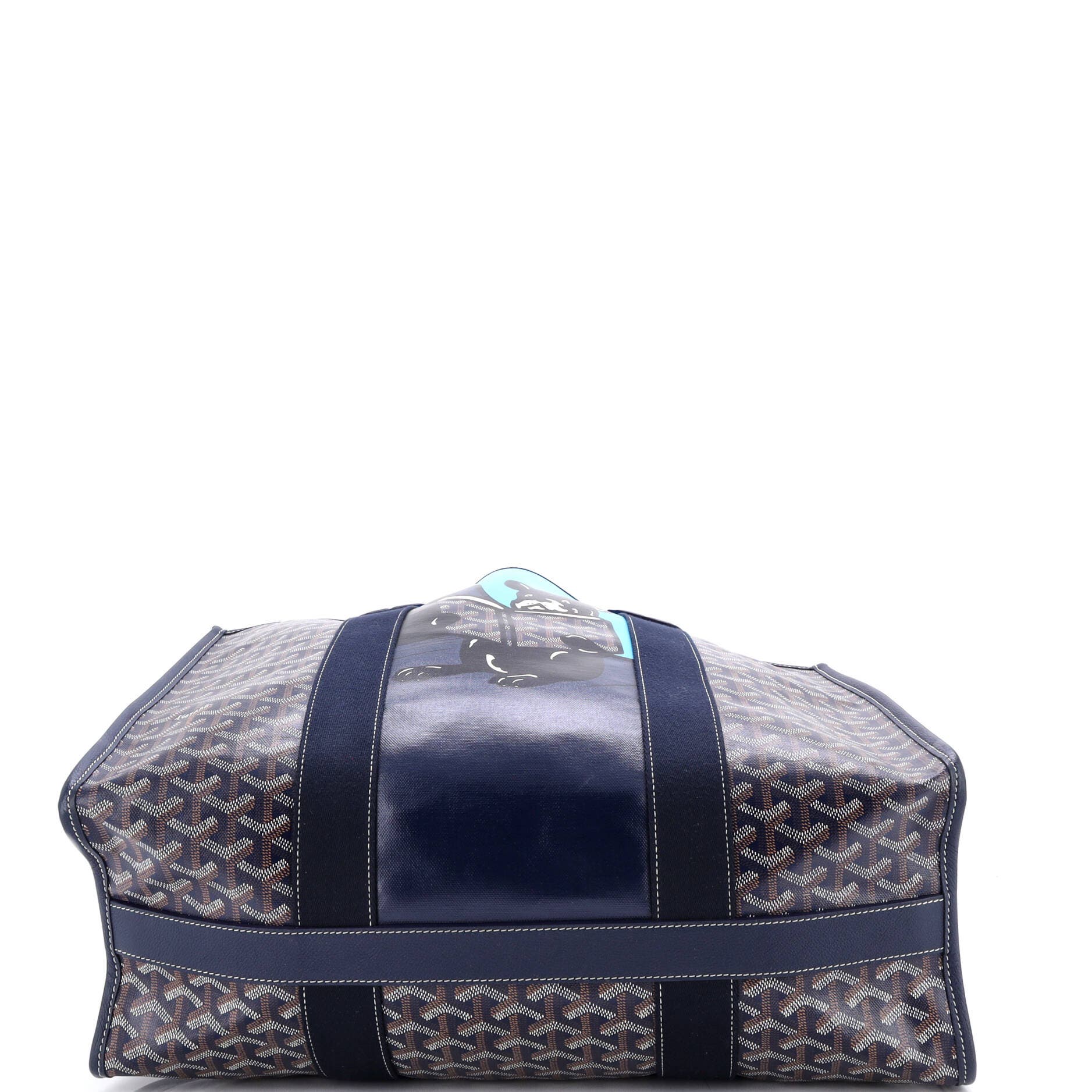 Pre-Owned Goyard Villette Tote Printed Coated Canvas MM, Alternate, color, Blue
