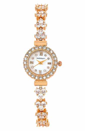 Danecraft Crystal Mother-of-Pearl Quartz Bracelet Watch, 23mm