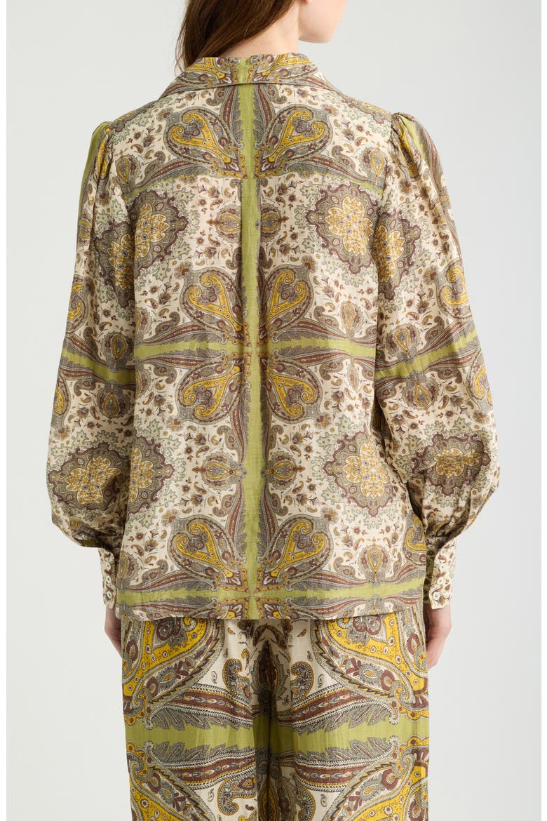 Joie Paisley Button-Front Shirt, Alternate, color, KALEIDOSCOPE SCARF PRINT
