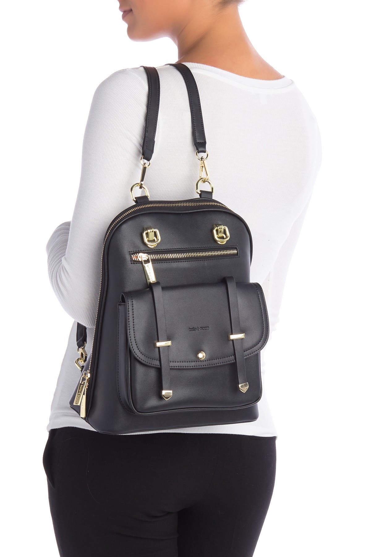 5th Ave Leather Backpack, Alternate, color, BLACK