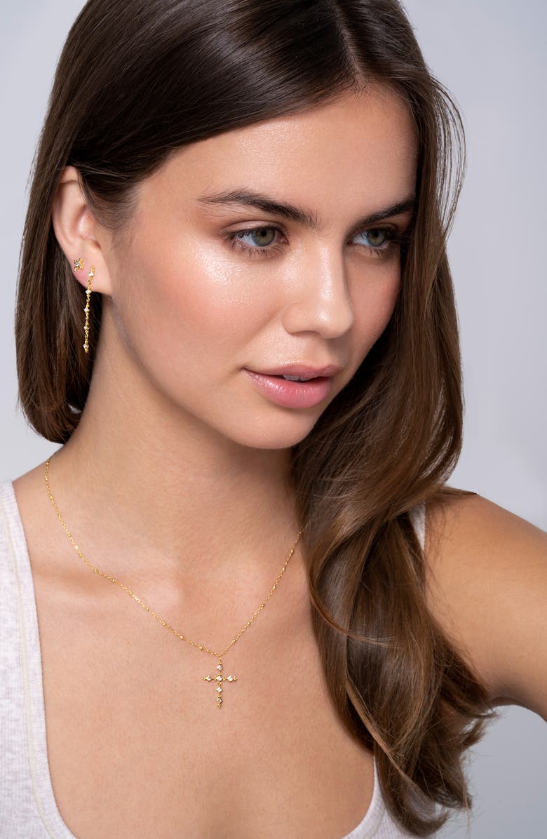 Bony Levy Mykonos Cross Pendant Necklace, Alternate, color, 18K Yellow Gold