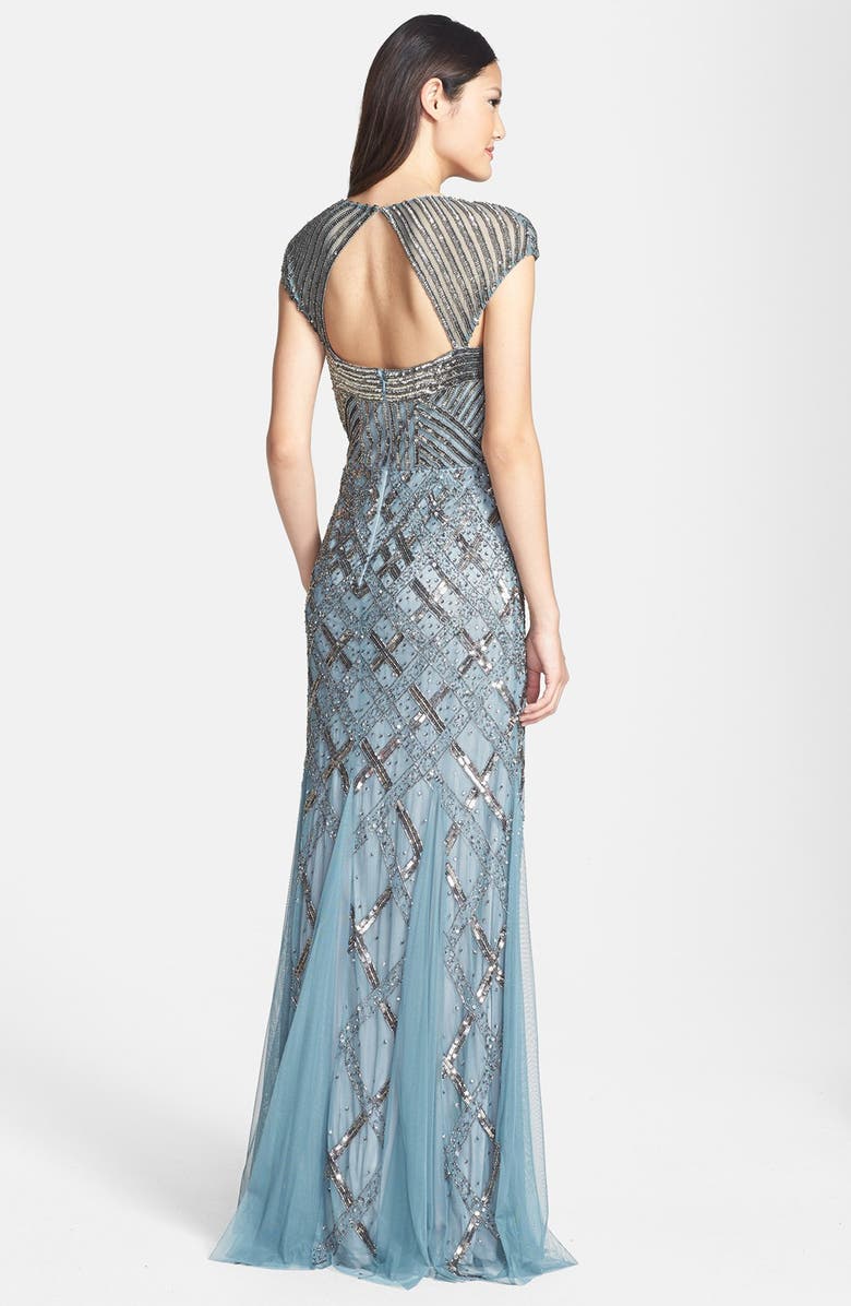 Adrianna Papell Embellished Mesh Mermaid Gown, Alternate, color, 