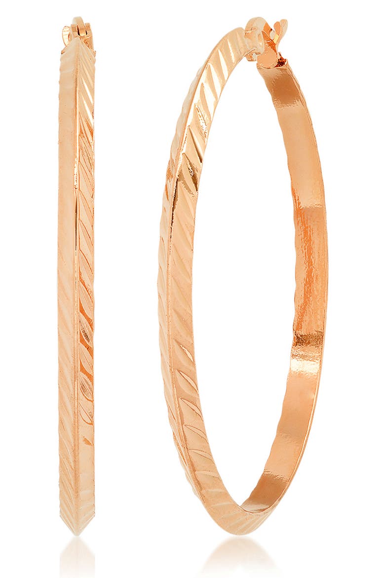 Textured Hoop Earrings, Main, color, ROSE