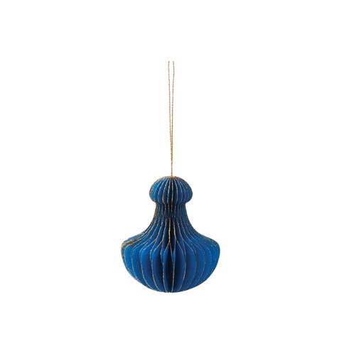 Honeycomb Paper Blue Christmas Tree Ornament
