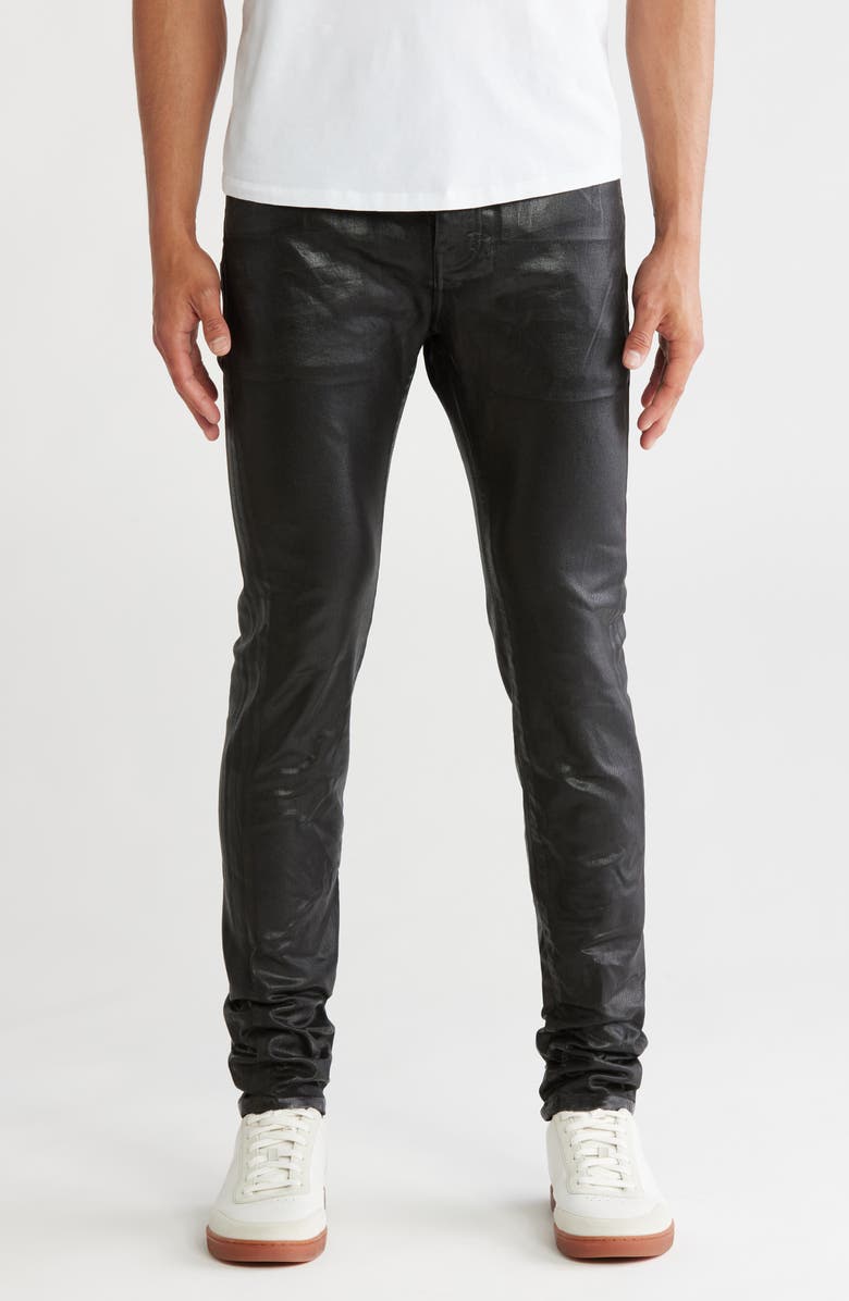 PURPLE BRAND P001 Shiny Racer Skinny Jeans, Main, color, 