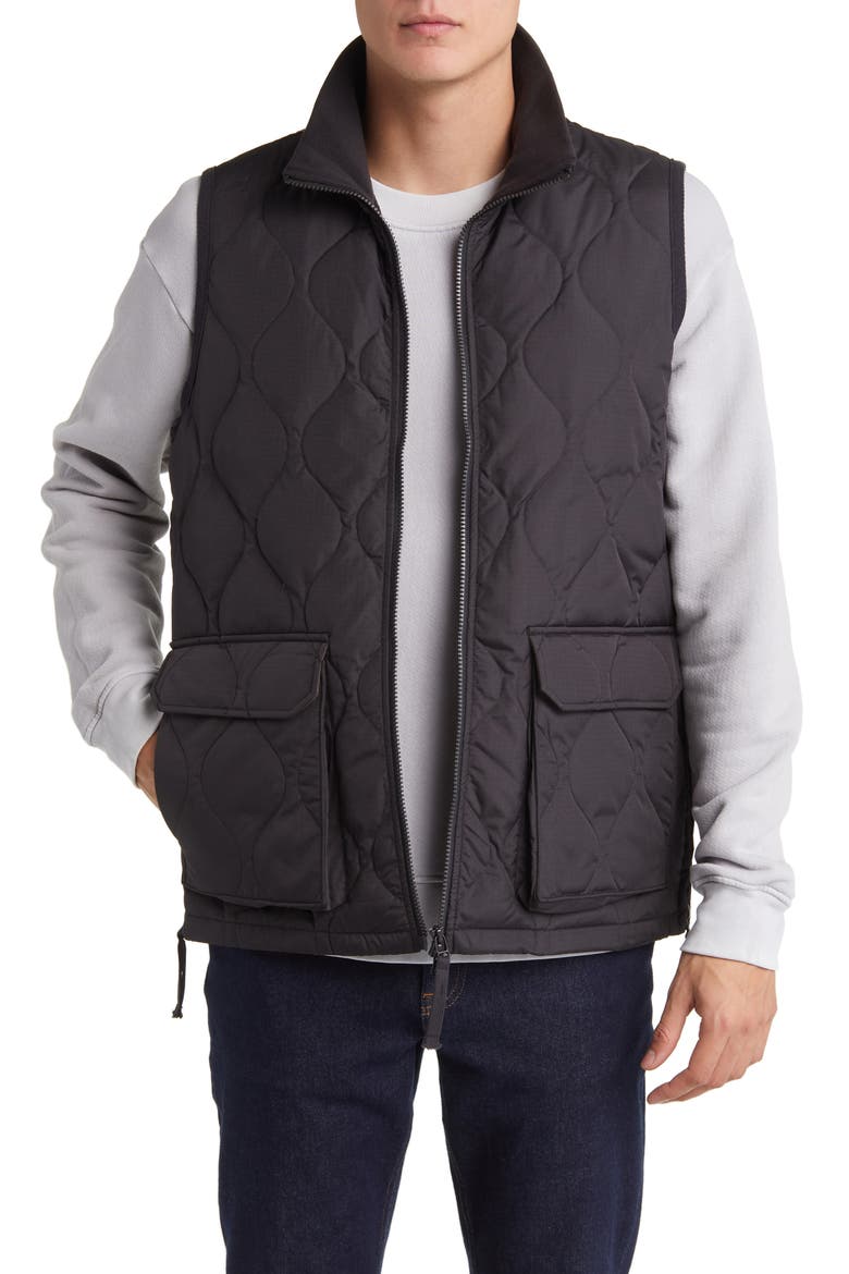 Water Repellent Packable Quilted 800 Fill Power Down Vest, Main, color, BLACK