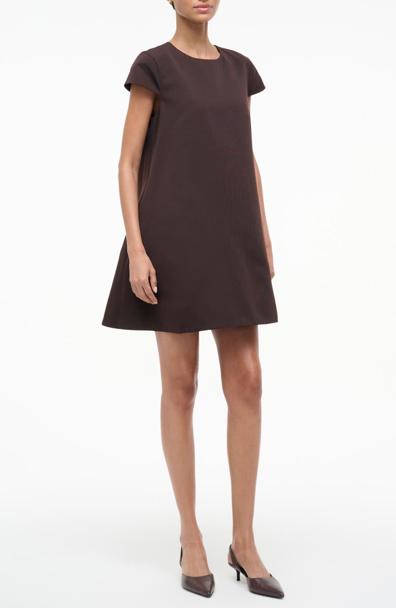 STAUD Mia Cotton Blend Minidress, Alternate, color, Earth