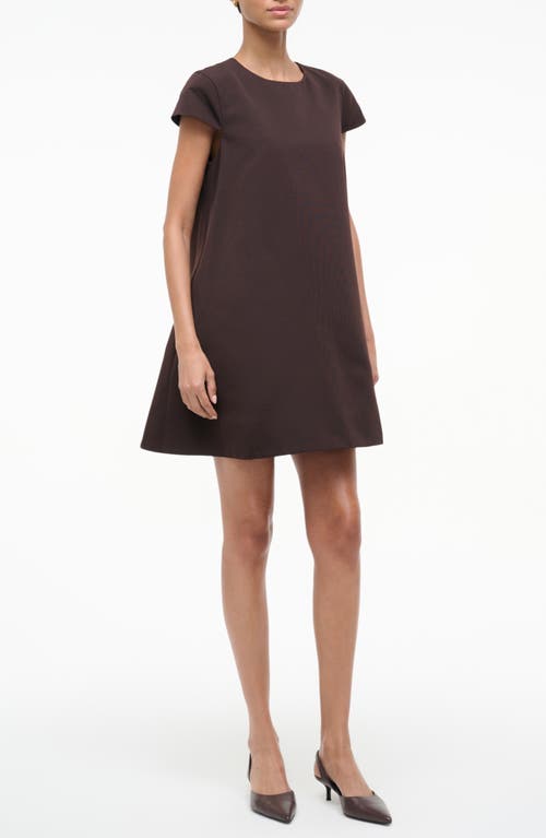 Staud Mia Cotton Blend Minidress In Brown