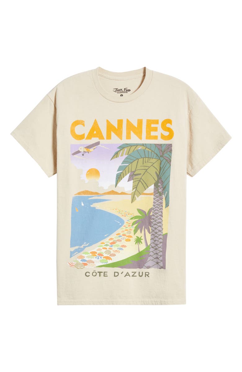 Junk Food Cannes Côte D'Azur Graphic T-Shirt, Alternate, color, Sand