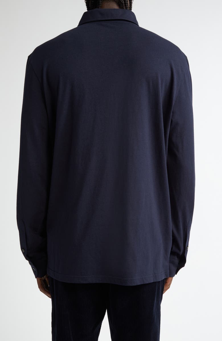 Moncler Long Sleeve Cotton & Cashmere Polo, Alternate, color, 