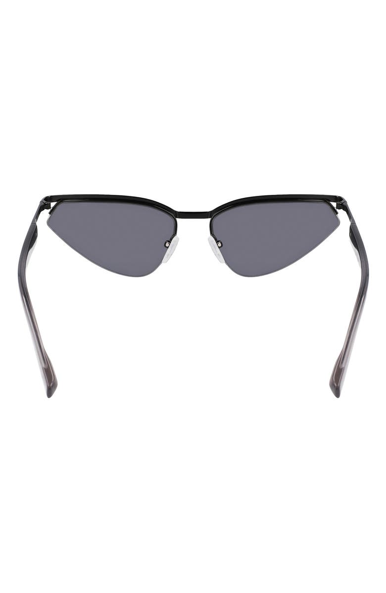 KARL LAGERFELD 61mm Modified Rectangular Sunglasses, Alternate, color, Black