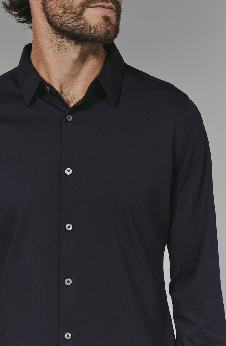 7 Diamonds Girona Solid Performance Button-Up Shirt, Alternate, color, Navy