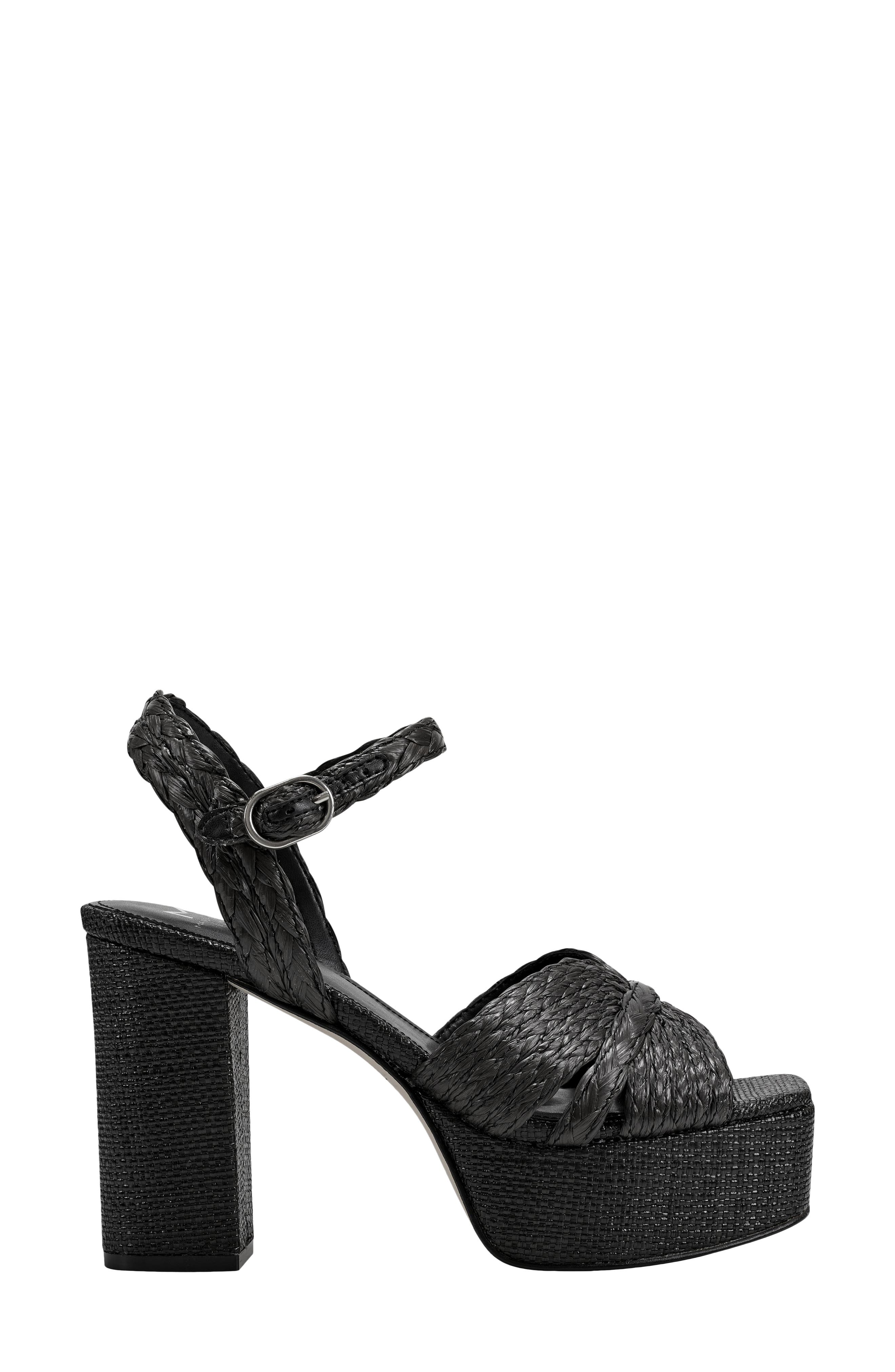 Marc Fisher LTD Chela Platform Raffia Sandal, Alternate, color, 