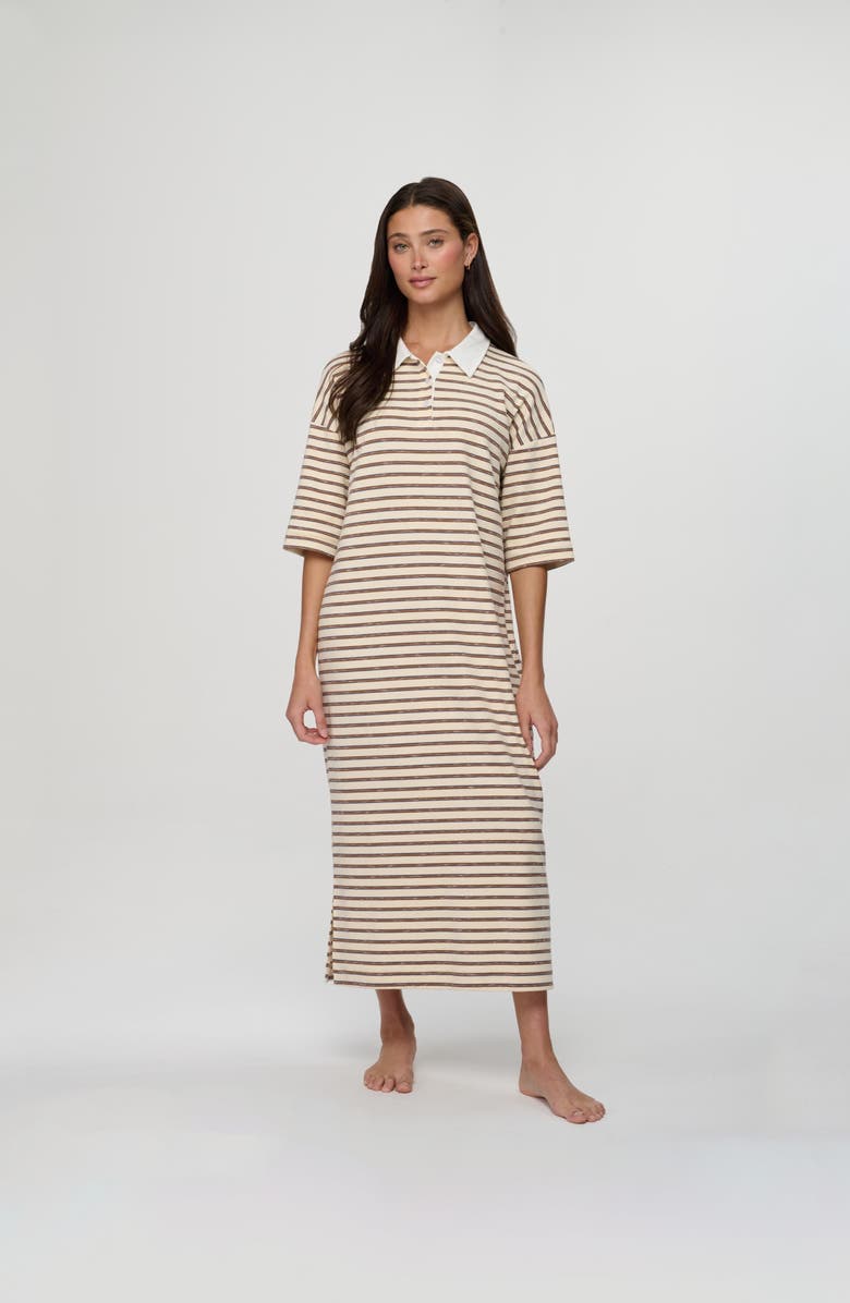 By Tess Collection Reyna Dress, Main, color, Cream / Brown