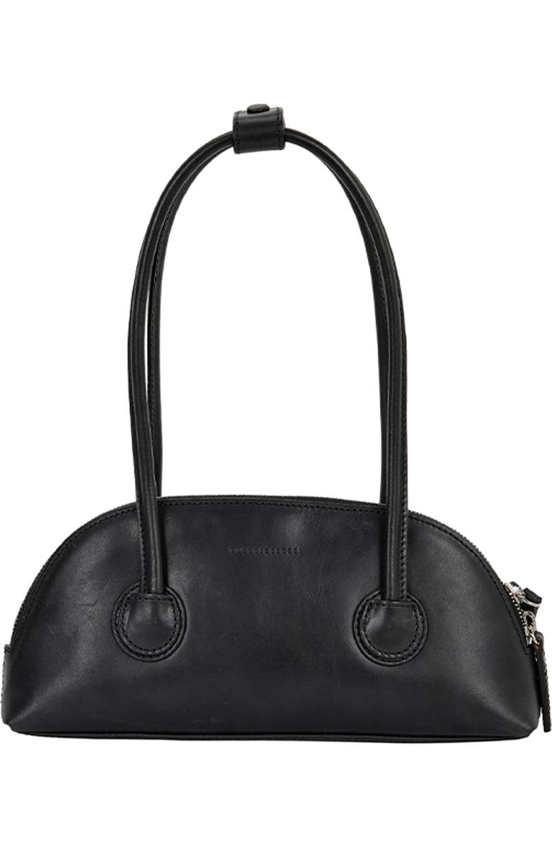 MARGESHERWOOD Bessette Leather Shoulder Bag, Main, color, Black Pull-Up