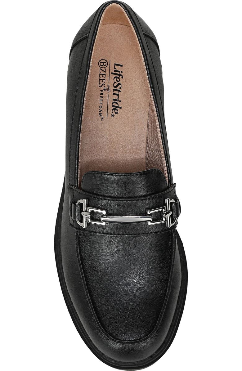 LifeStride Dolce Platform Wedge Bit Loafer, Alternate, color, Black