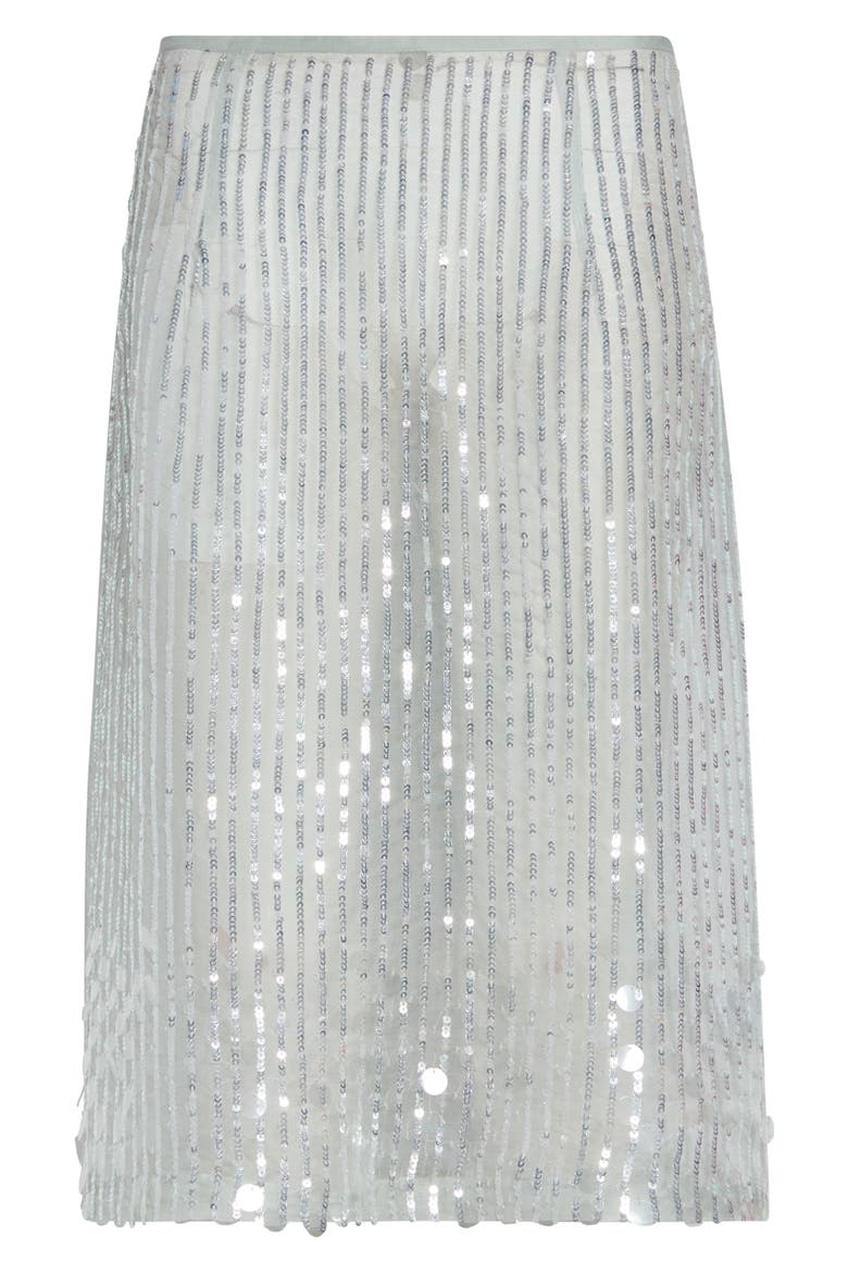 Isabella Sequin Stripe Silk Skirt, Main, color, OYSTER