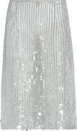 ZANKOV Isabella Sequin Stripe Silk Skirt