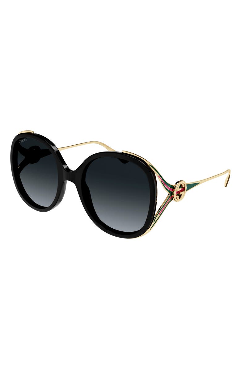 Gucci 56mm Gradient Oval Sunglasses, Alternate, color, 