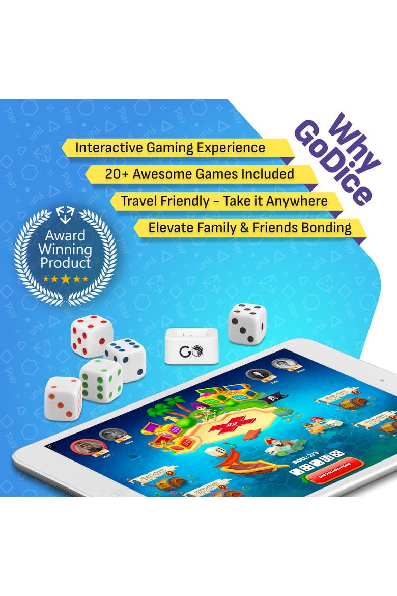 GoDice Family Pack App-Enabled Smart Dice Set, Alternate, color, Multicolored