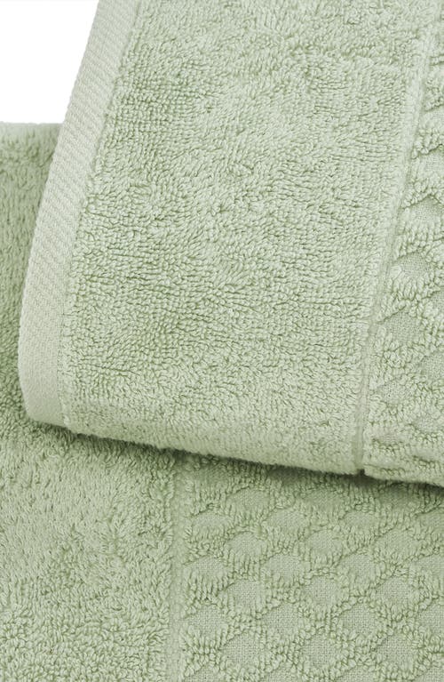Woven & Weft Diamond 2-pack Bath Towel Set In Green