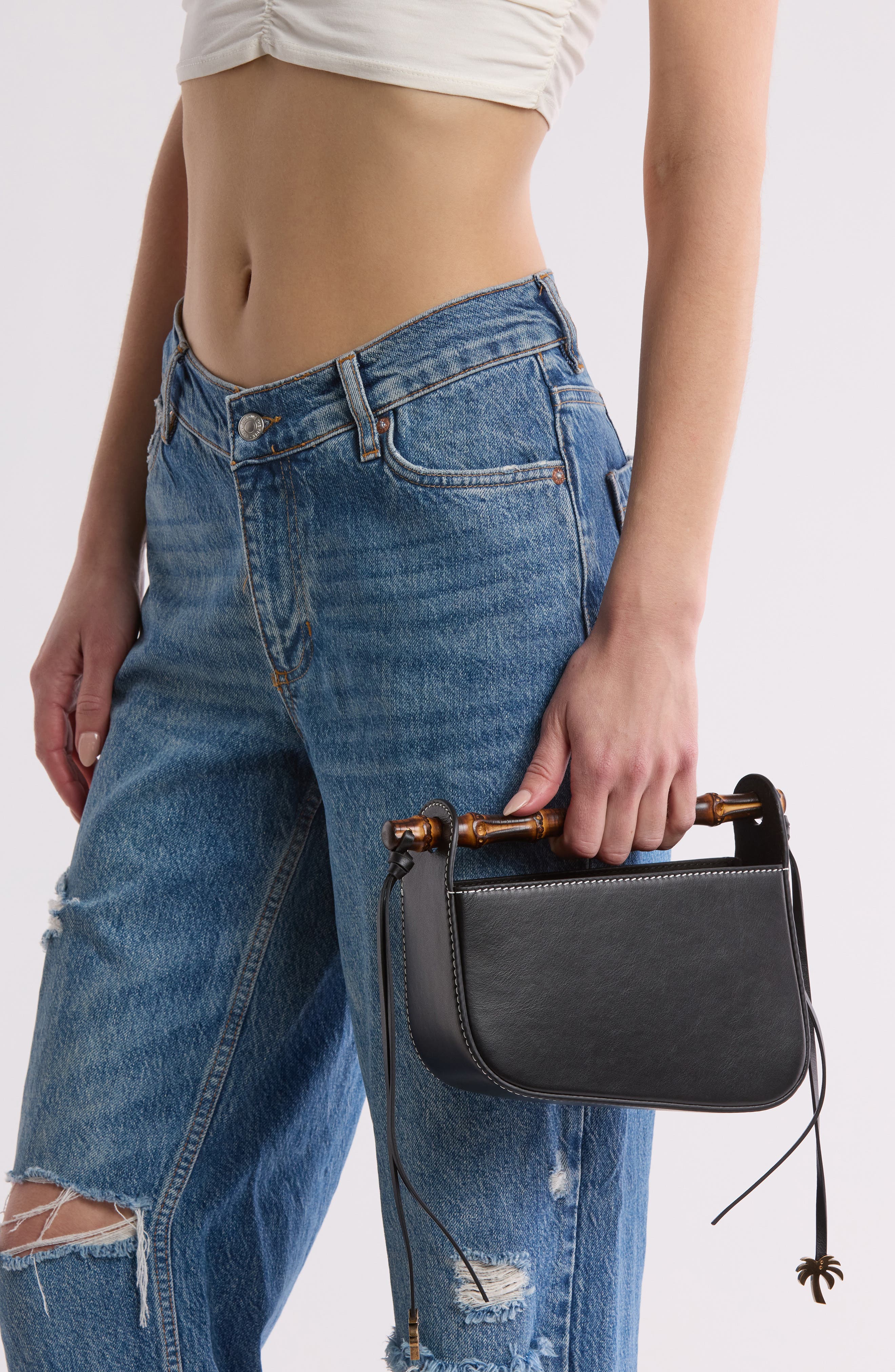 Palm Angels Palm Beach Leather Shoulder Bag (Women) | Nordstromrack