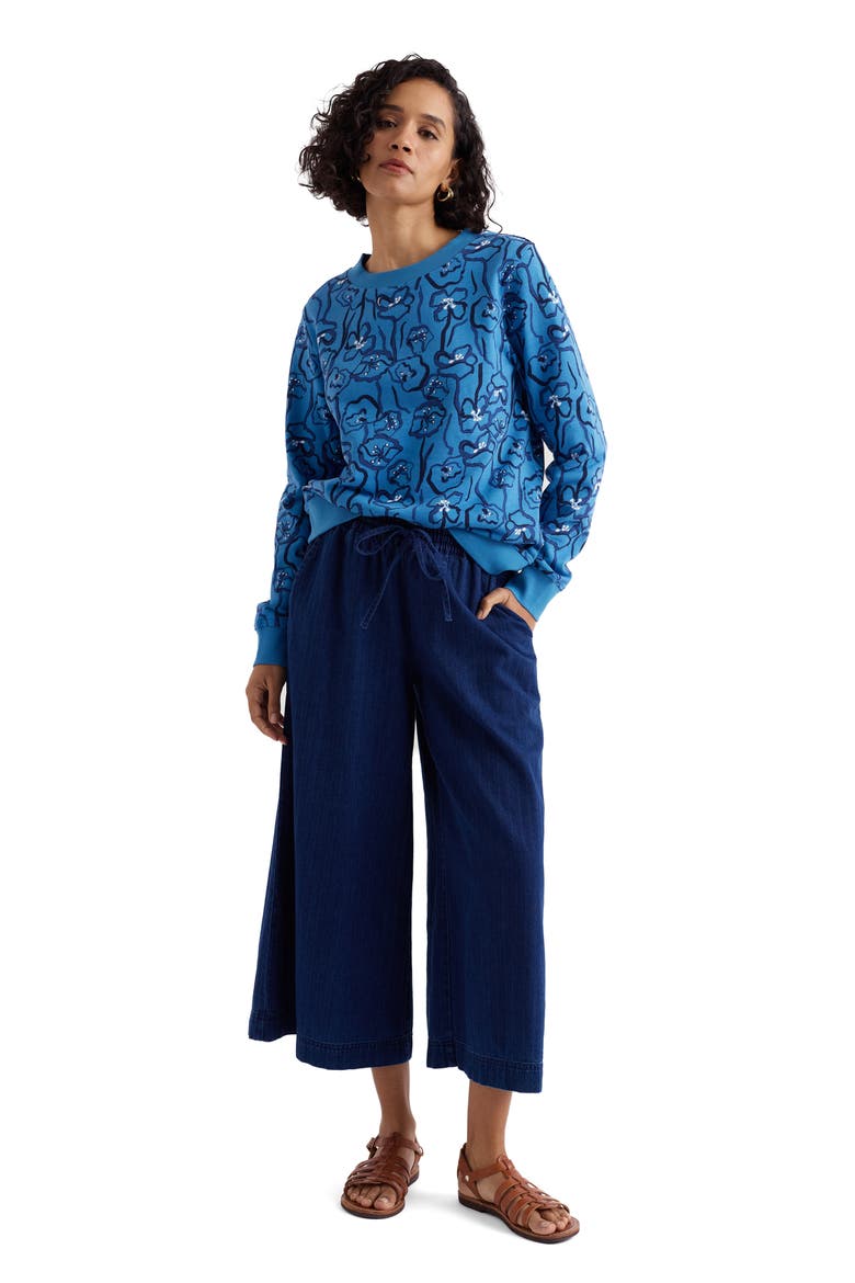 Bright Wave Organic Cotton Sweatshirt, Alternate, color, POPPY STEMS SAILBOATS