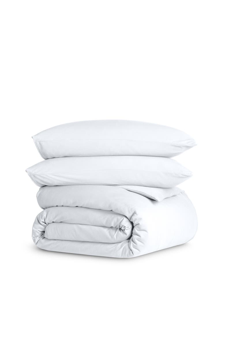 Organic Cotton Jersey Duvet Cover & Pillowcase Set, Main, color, White