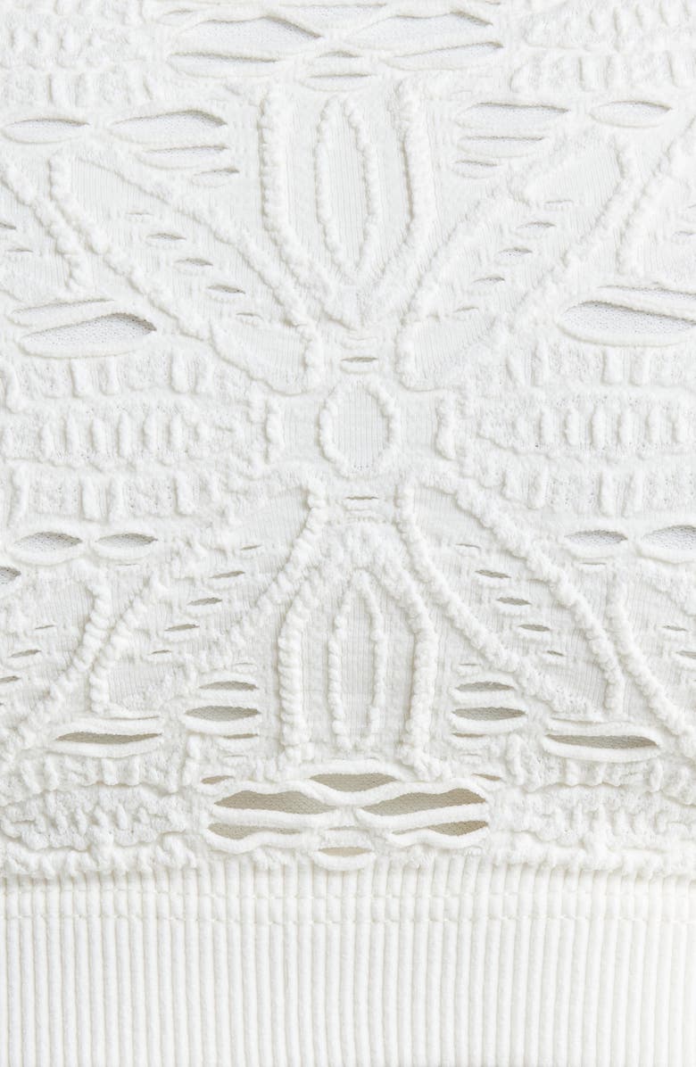 Free People FP Movement Hrun Floral Lace Bandeau Bra, Alternate, color, Ivory