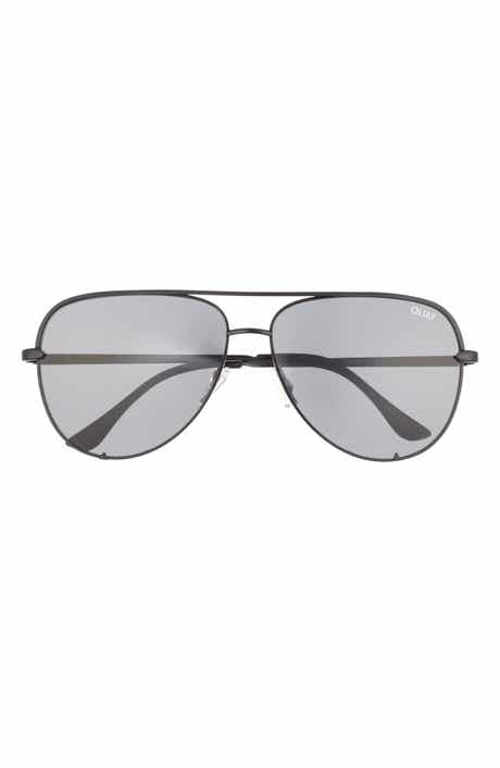 QUAY High Key 64mm Oversize Aviator Sunglasses