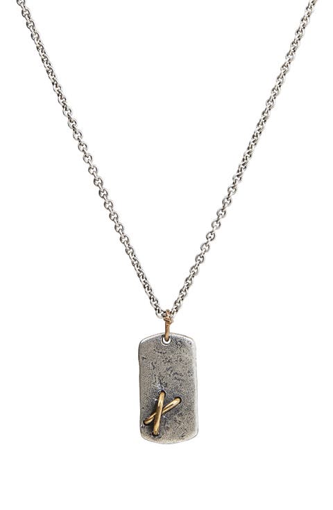 Sterling Silver Dog Tag Pendant Necklace