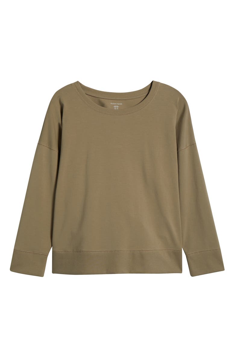 Eileen Fisher Crewneck Organic Cotton Long Sleeve Shirt, Alternate, color,
