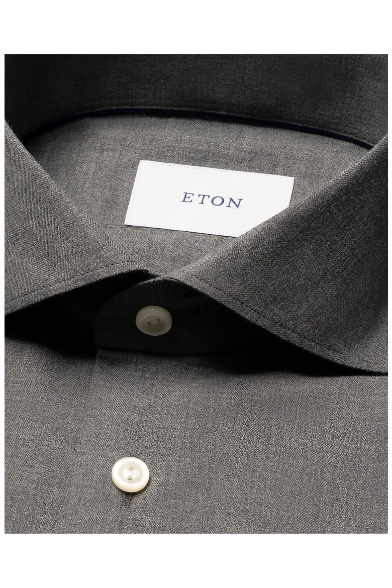 Contemporary Fit Flannel Dress Shirt, Alternate, color, DARK GREY